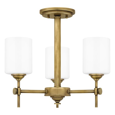 Quoizel Aria 3-Light Weathered Brass Semi-Flush Mount ARI1717WS